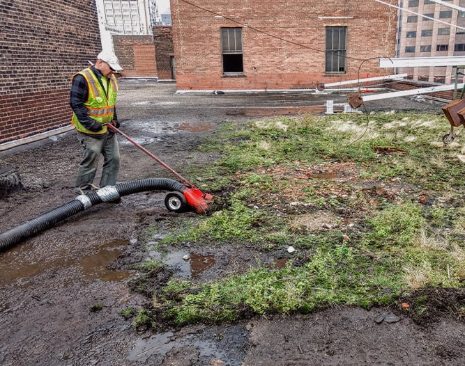 Industrial Roof Specialized Roof Service RK HydroVac